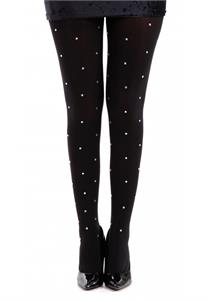 50 Denier Opaque Tights with Small Sliver Studs (Black)
